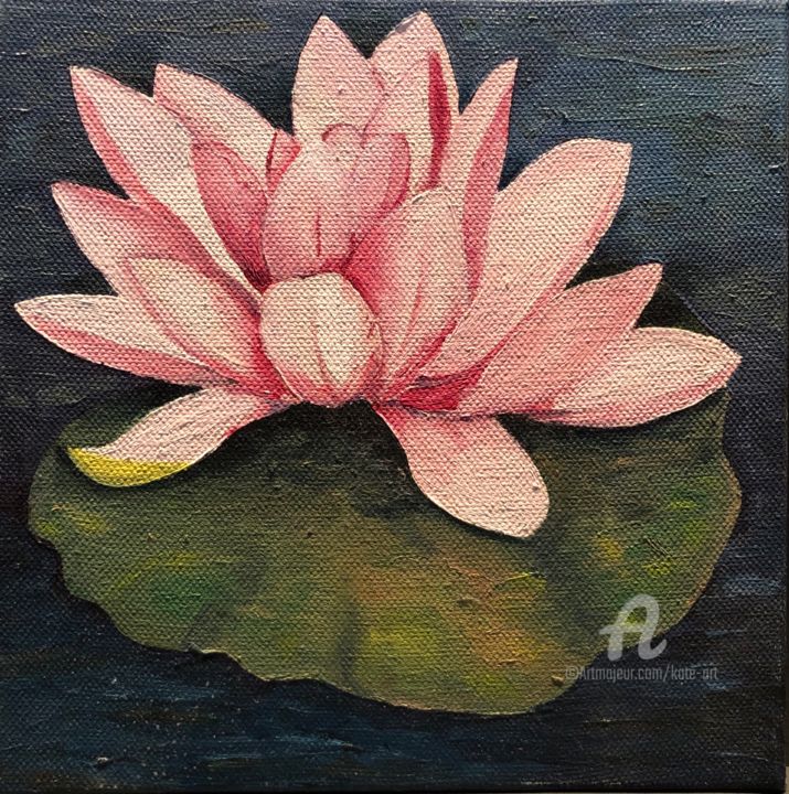 Painting titled "Nénuphar" by Kate_art, Original Artwork, Acrylic