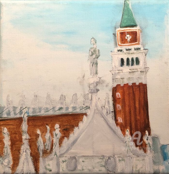 Painting titled "Place St Marc" by Kate_art, Original Artwork, Acrylic