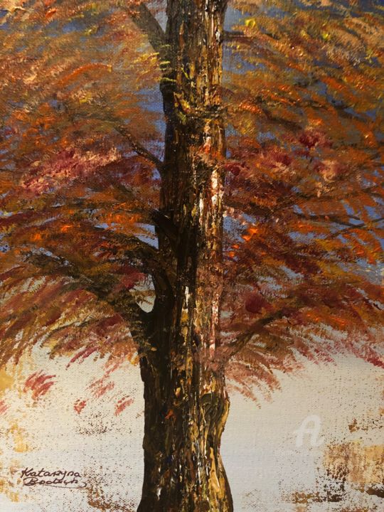 Painting titled "The golden tree of…" by Kate_art, Original Artwork, Acrylic