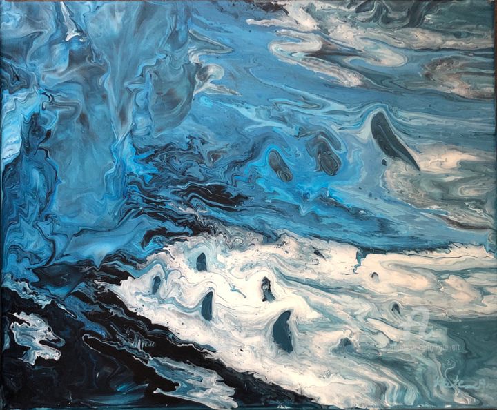 Peinture intitulée "Iceberg" par Kate_art, Œuvre d'art originale, Acrylique