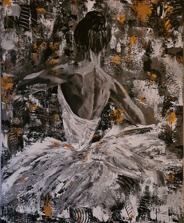 Peinture intitulée "Ballerine" par Kate_art, Œuvre d'art originale, Acrylique