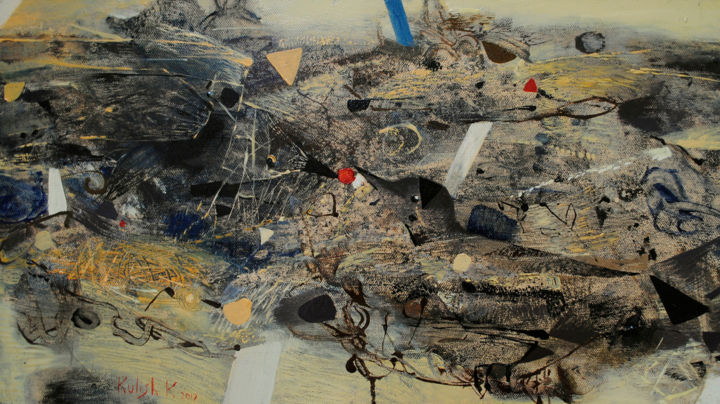 Картина под названием "birds-of-kandinsky-…" - Kate Kulish, Подлинное произведение искусства, Масло