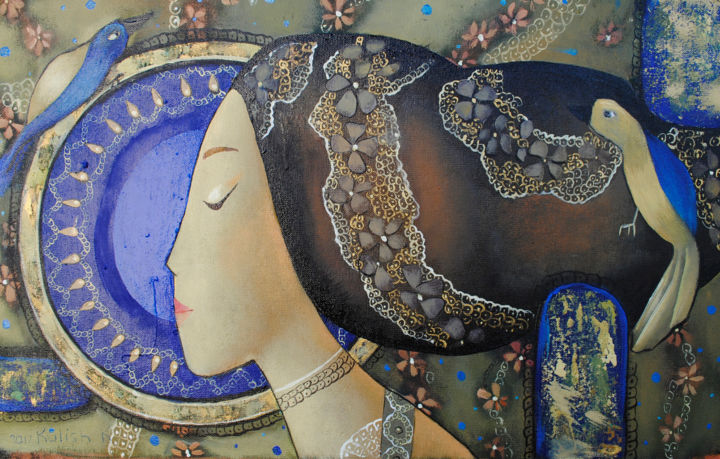 Peinture intitulée "In harmony with nat…" par Kate Kulish, Œuvre d'art originale, Émail
