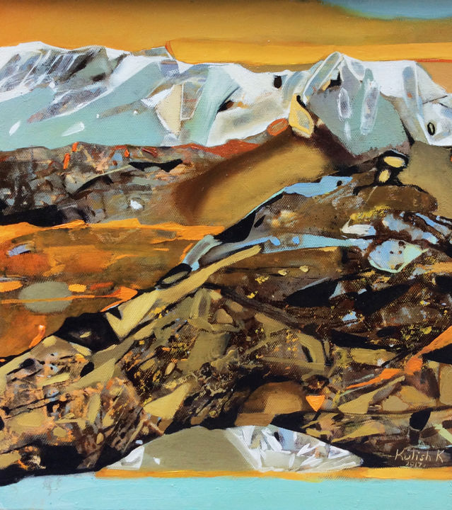 Картина под названием "Himalayas 2" - Kate Kulish, Подлинное произведение искусства, Масло