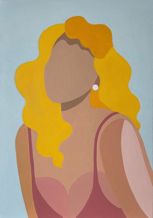 Painting titled "Billie" by Katalin Macevics, Original Art, Acrylic