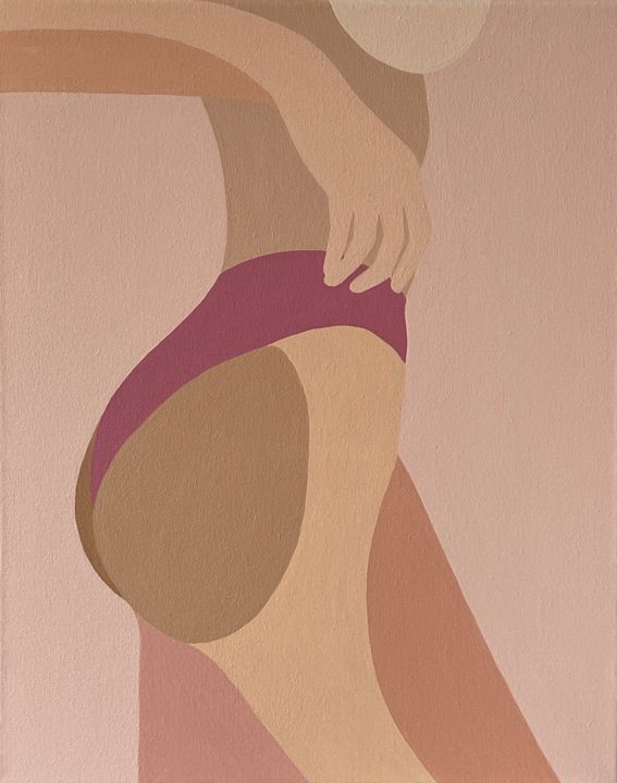 Painting titled "Fuchsia" by Katalin Macevics, Original Art, Acrylic