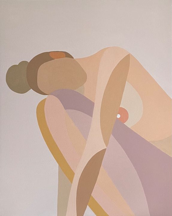 Painting titled "Kendall" by Katalin Macevics, Original Art, Acrylic