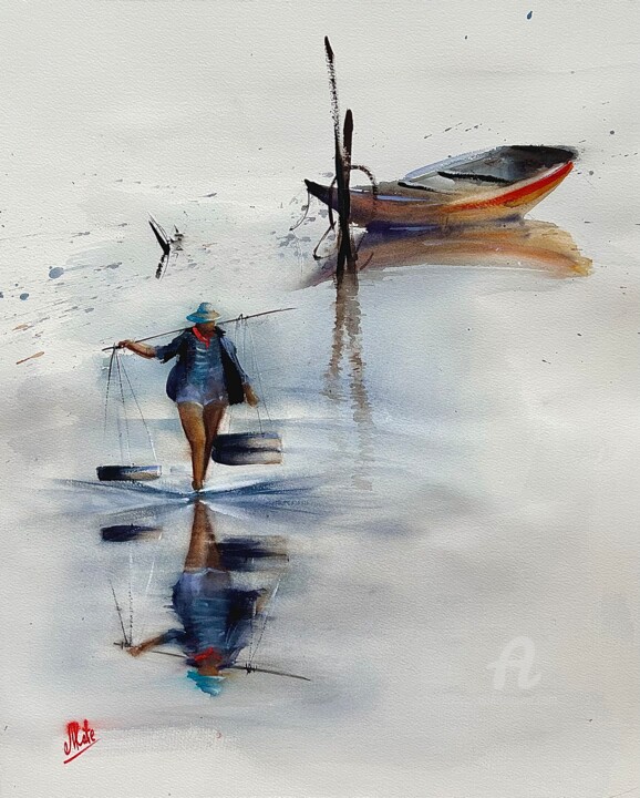 Peinture intitulée "PACIFICATION - wate…" par Kate Matveeva, Œuvre d'art originale, Aquarelle