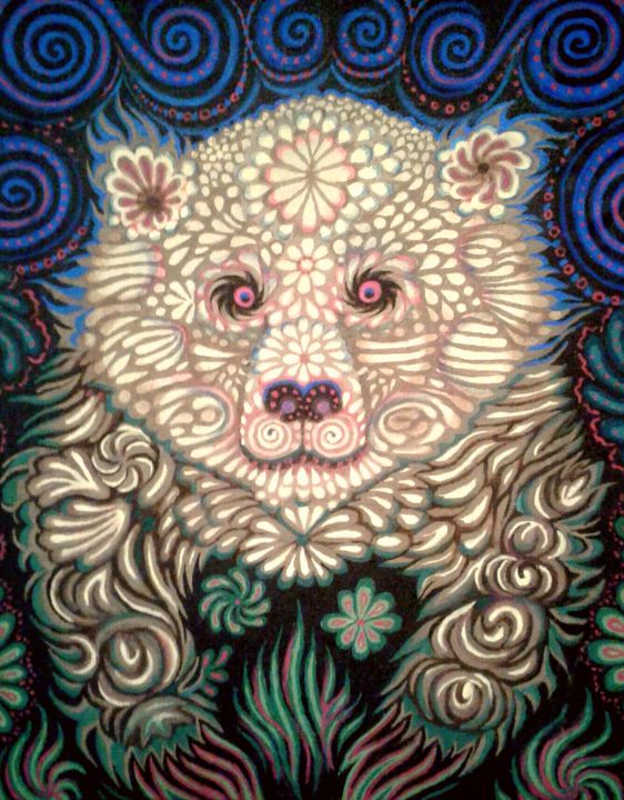 Peinture intitulée "Grizzly" par Katedaphney, Œuvre d'art originale