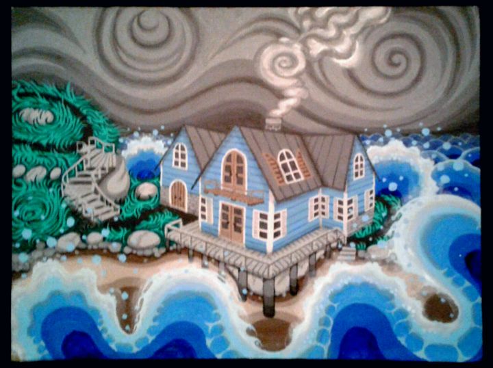 Painting titled "Storm" by Katedaphney, Original Artwork
