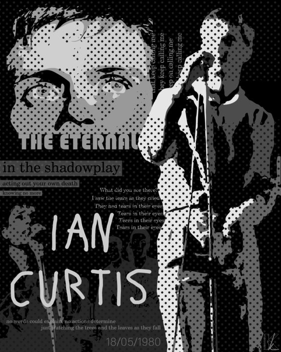 Цифровое искусство под названием "Ian Curtis" - Katerina Demidenko (katedeladraw), Подлинное произведение искусства, 2D Цифр…