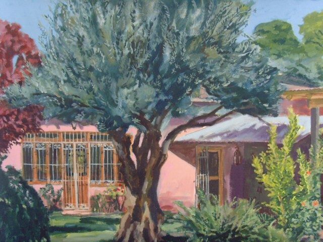 Olive Tree At The Garden Of The Pink House Painting By Kate Kirby