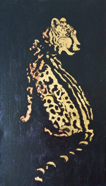 Картина под названием "Леопард" - Катерина Іваненко, Подлинное произведение искусства, Акрил