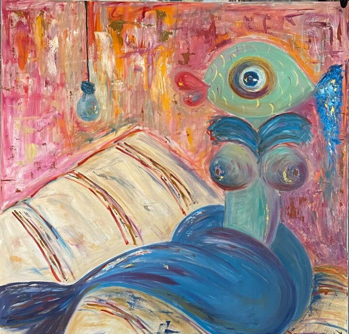 Картина под названием "Mermaid" - Katerina Mityushova (KAT), Подлинное произведение искусства, Масло