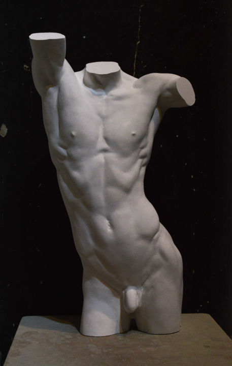 Sculpture titled "Torso" by Katerina Pilnikova, Original Artwork, Plaster