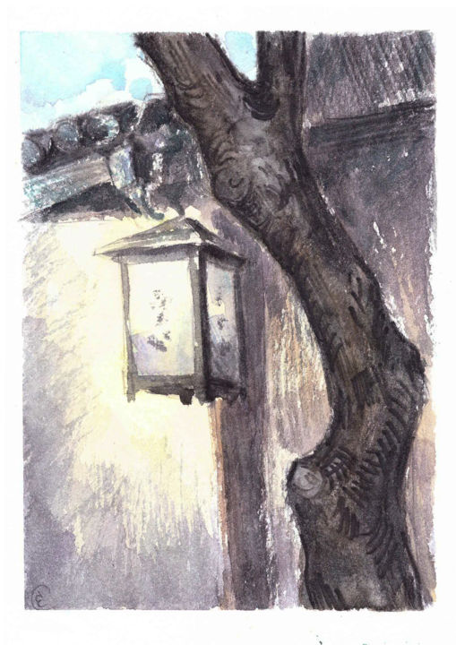 Картина под названием "Japanise light. Osa…" - Katerina Sevostyanova, Подлинное произведение искусства, Акварель