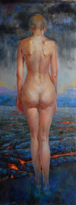 Painting titled "Hot Suicide" by Irina Petrukhina, Original Artwork