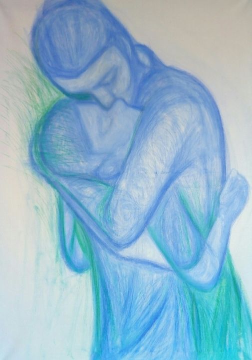 Painting titled ""Toi"" by Catherine Skrypnikova, Original Art, Tempera Mounted on Stretcher frame