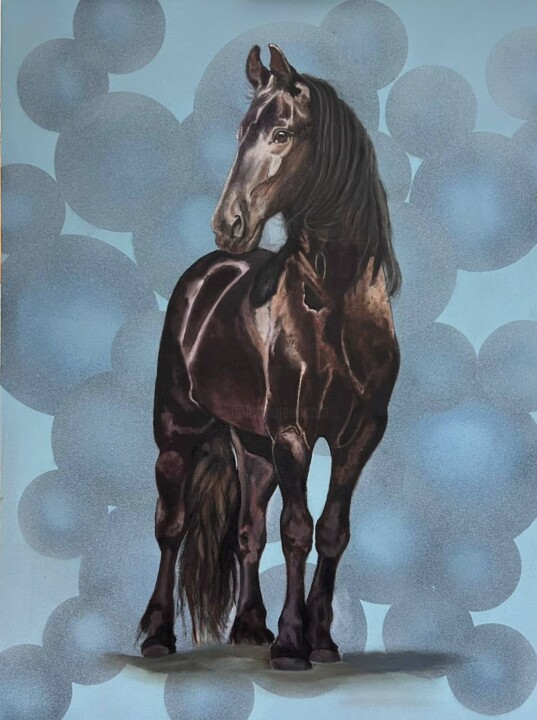 "“ Friz atı , blue”" başlıklı Tablo Kateryna Pozigun tarafından, Orijinal sanat, Petrol