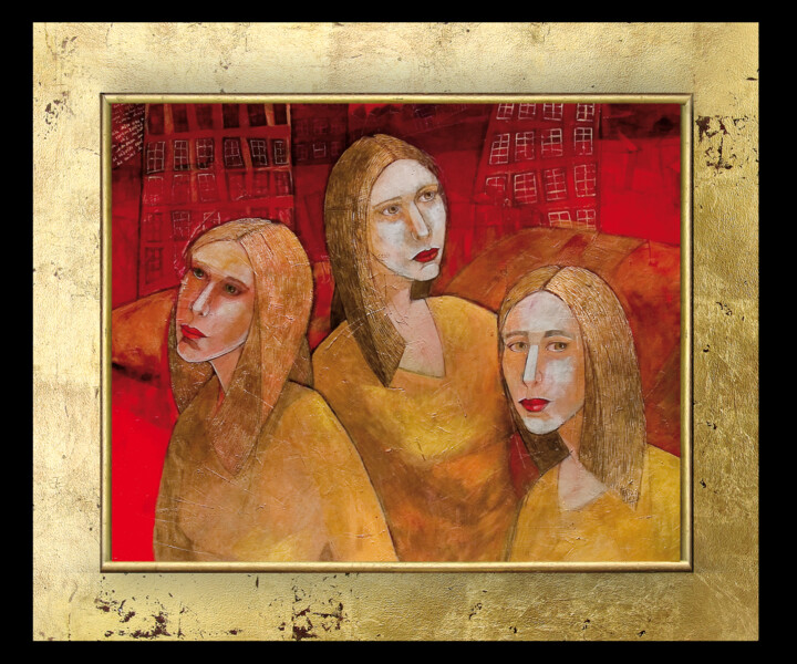 Pintura titulada "drei-grazien.jpg" por Katharina Arendt, Obra de arte original, Acrílico