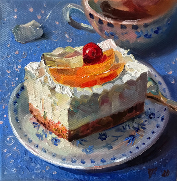 Peinture intitulée "Obst-Quark-Schnitte" par Katharina Valeeva, Œuvre d'art originale, Huile