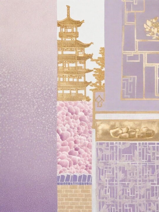 Arts numériques intitulée "The purple window v…" par Katherine Lee, Œuvre d'art originale, Image générée par l'IA