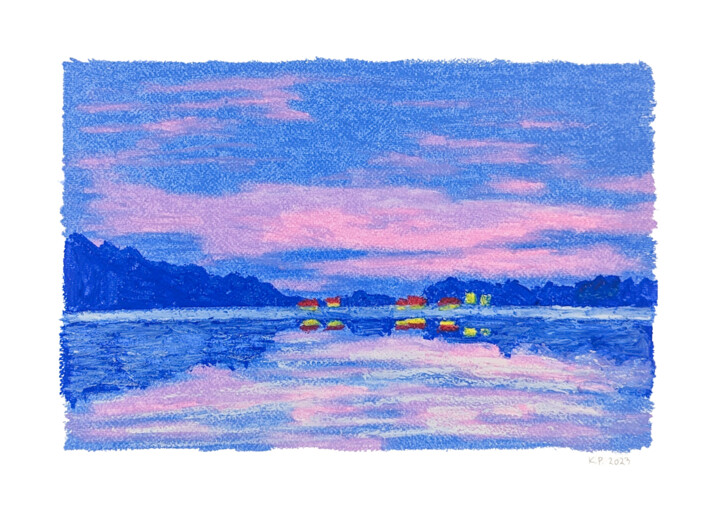 Zeichnungen mit dem Titel "Twilight" von Katherine Pieniazek, Original-Kunstwerk, Pastell