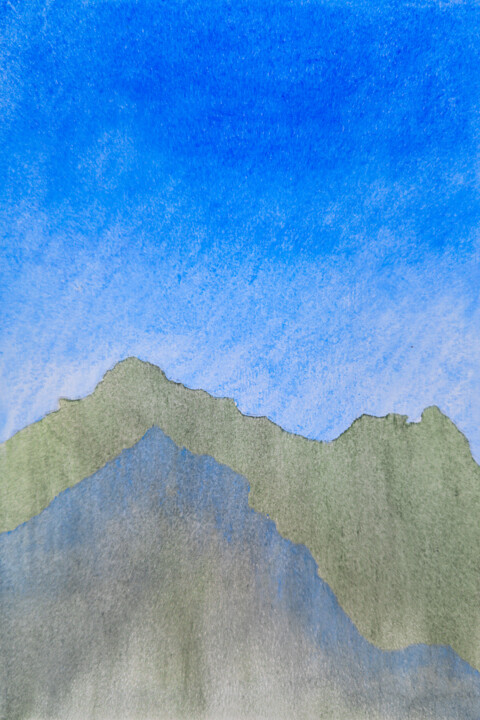 Рисунок под названием "Mountainscape #3" - Katherine Pieniazek, Подлинное произведение искусства, Пастель