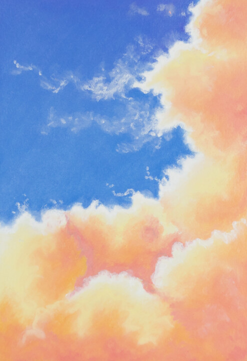 Pittura intitolato "Clouds #4" da Katherine Pieniazek, Opera d'arte originale, Pastello