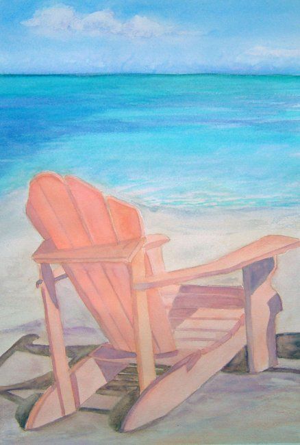 Peinture intitulée "Peach_Chair.jpg" par Katherine Berlin, Œuvre d'art originale