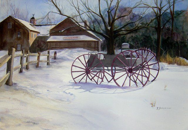 Painting titled "The Mill House in W…" by Katherine Berlin, Original Artwork