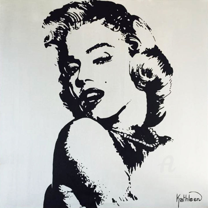 tack een miljard Bewolkt Marilyn Monroe Glamour Painting, Schilderij door Kathleen Artist | Artmajeur