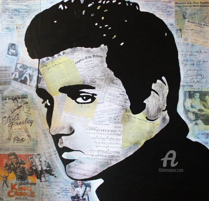 Κολάζ με τίτλο "ORIGINAL Elvis PRES…" από Kathleen Artist, Αυθεντικά έργα τέχνης, Ακρυλικό