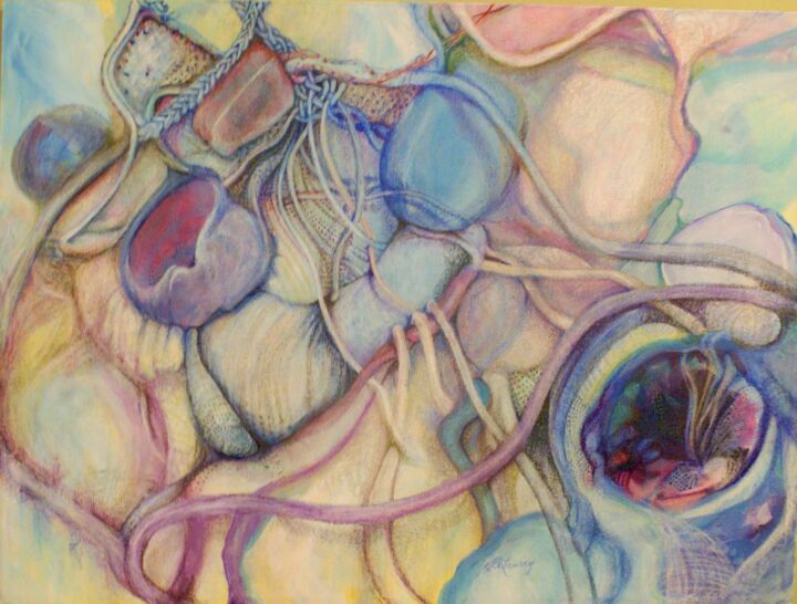 Painting titled "Microscopic Surreal…" by Kathryn Launey, Original Artwork, Acrylic
