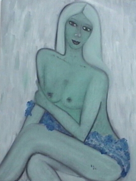 Pittura intitolato "Donna grigia" da Kathy Leoni, Opera d'arte originale, Olio