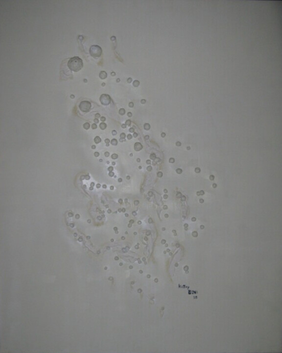Peinture intitulée "Movimento Bianco" par Kathy Leoni, Œuvre d'art originale, Craie