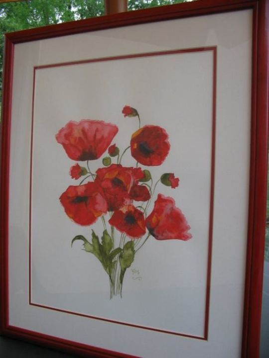 Painting titled "COQUELICOTS (bouque…" by Poppy, Original Artwork