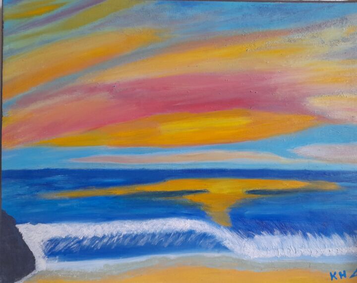 Painting titled "Horizon" by Katia Bonnet, Original Artwork, Acrylic