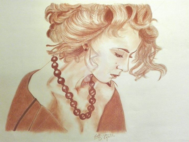 Drawing titled "15631124-1343496745…" by Katia D'Agostino, Original Artwork, Charcoal