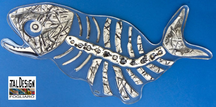 Escultura titulada "fishbone  italdesig…" por Katia Fogliaro, Obra de arte original, Cerámica