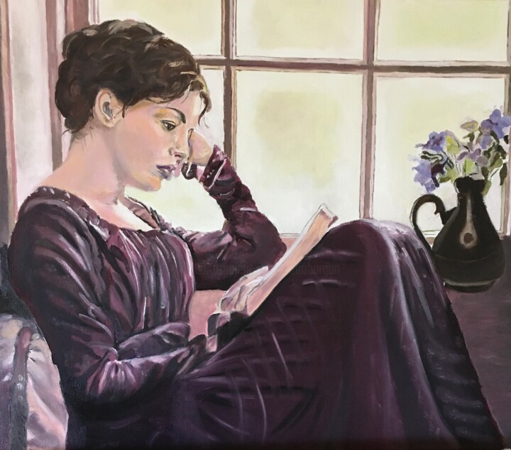 Malerei mit dem Titel "Jane, jeune femme à…" von Katia Slessareff, Original-Kunstwerk, Öl