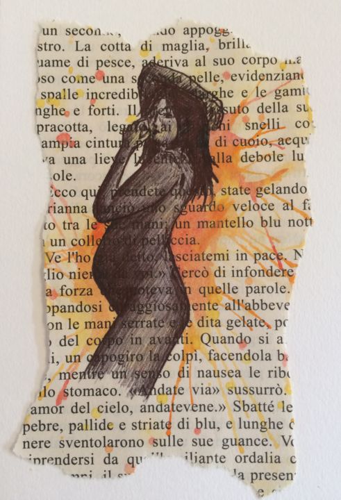Рисунок под названием "Creare vita" - Katia Corallo, Подлинное произведение искусства, Шариковая ручка