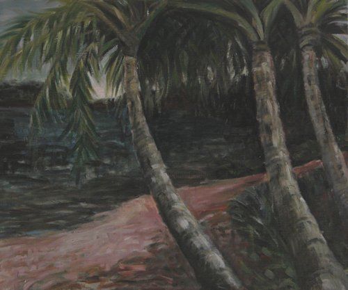 Painting titled "palms" by Katie O'Looney, Original Artwork