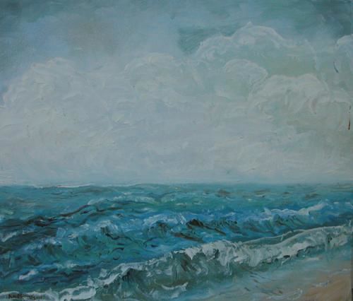 Pintura intitulada "atlantic ocean" por Katie O'Looney, Obras de arte originais