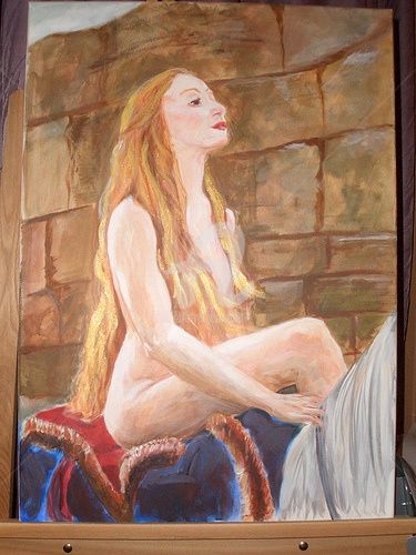 Pittura intitolato "Lady Godiva" da Kati, Opera d'arte originale