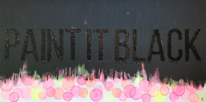 Painting titled "PAINT IT BLACK" by Katja Lesiewicz, Original Artwork, Acrylic