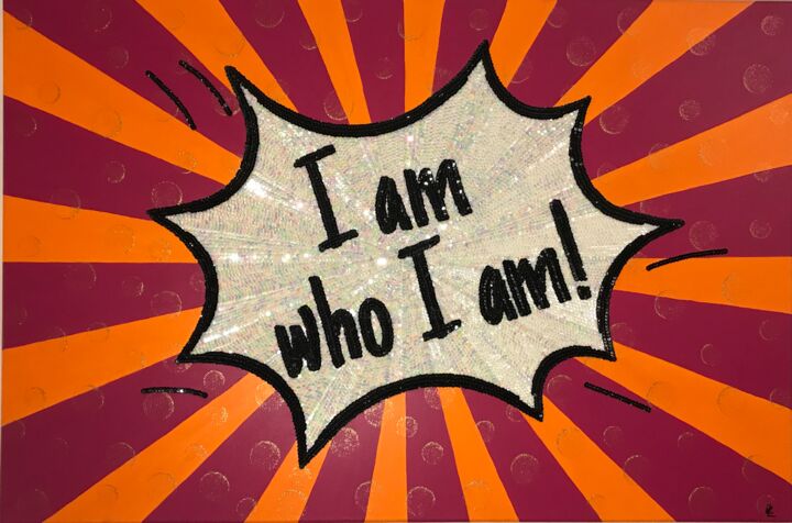 Ζωγραφική με τίτλο "I am who I am!" από Katja Lesiewicz, Αυθεντικά έργα τέχνης, Ακρυλικό