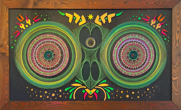 "Hylapteryx" başlıklı Tablo Katja Lisitina tarafından, Orijinal sanat, İplik Sanatı Ahşap panel üzerine monte edilmiş