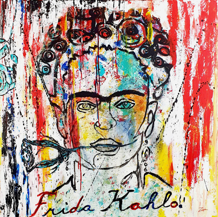 Pintura intitulada "Frida" por Katja M. Zippo, Obras de arte originais, Acrílico