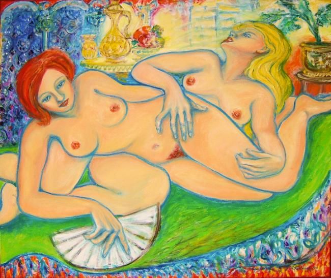 Malerei mit dem Titel "Erotic Year Constel…" von Katerina Koehlerova, Original-Kunstwerk